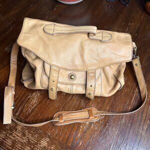 Paul & Joe Sister Tan Leather Y2K Hobo Bag With Adjustable Strap & Multiple Comp